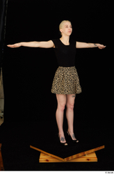 Whole Body Woman White Shirt Skirt Average Standing Studio photo references
